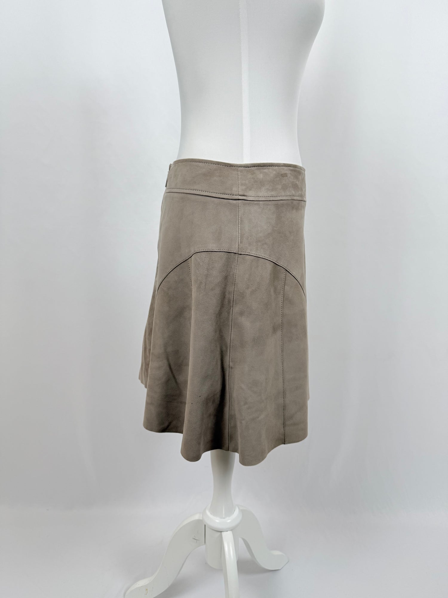 Jupe Illinois en suede gris taupe