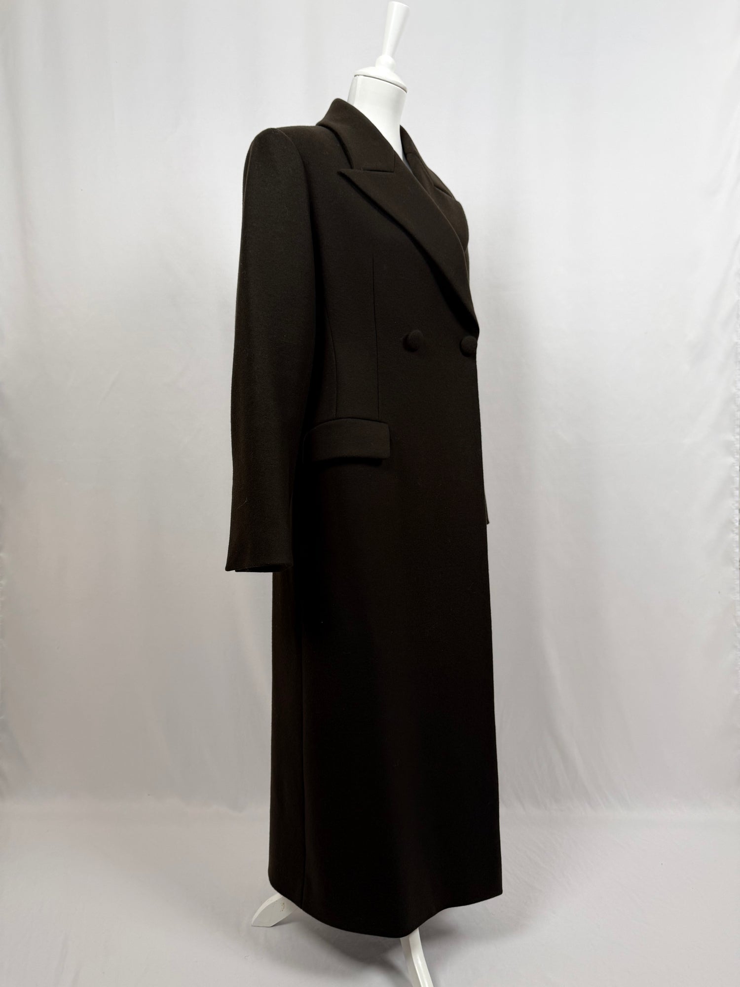 Manteau long croisé marron