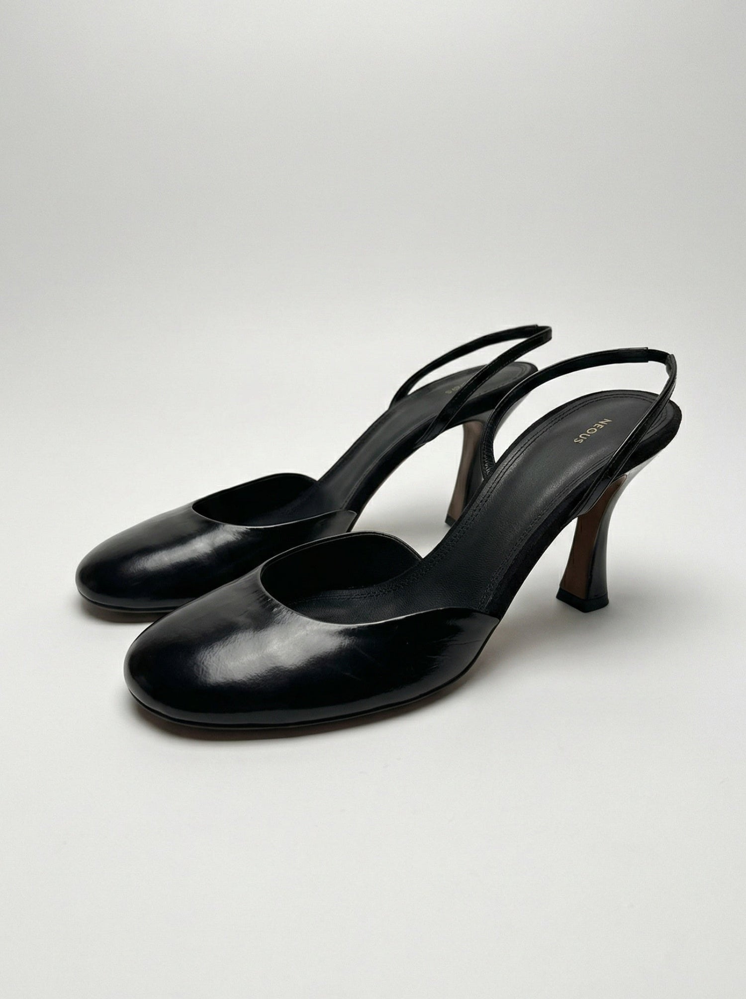 Slingbacks Baten 80mm noir en cuir