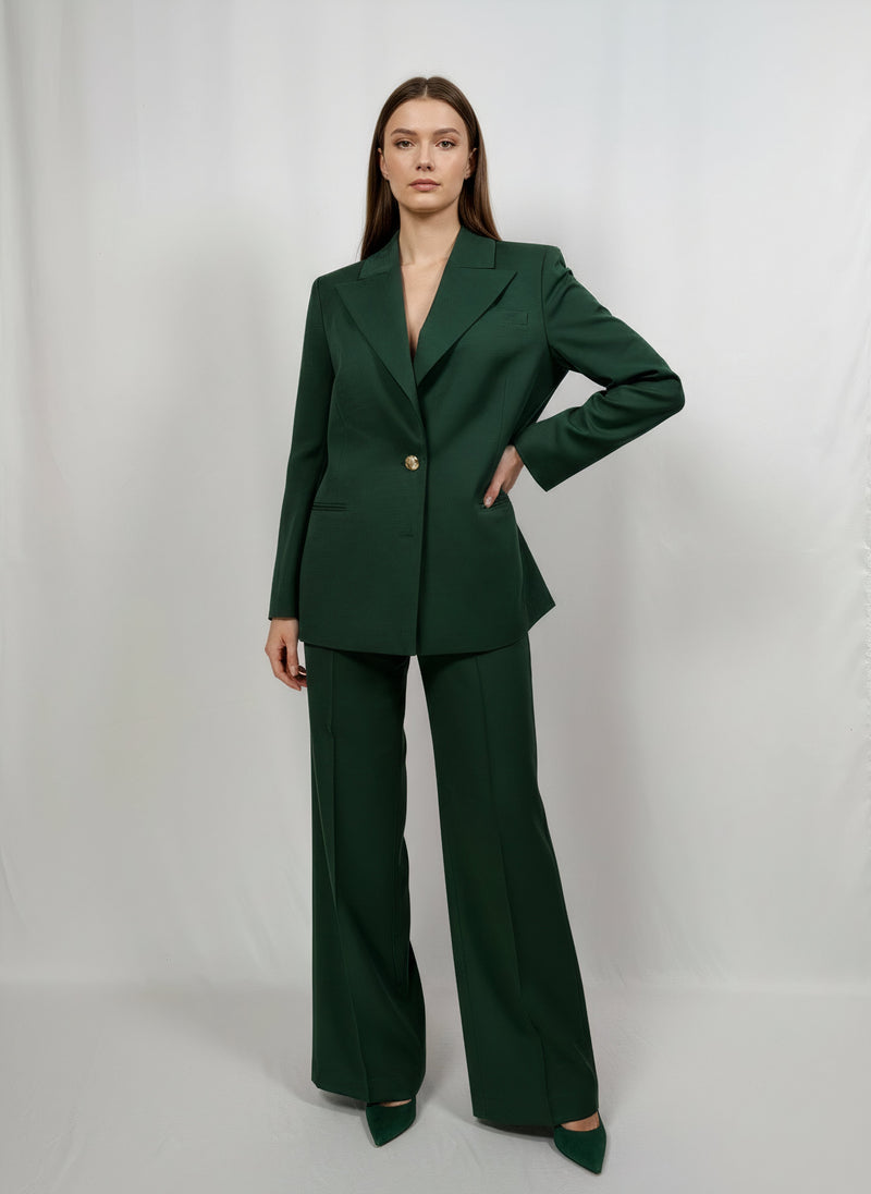 Tailleur oversize avec pantalon large vert