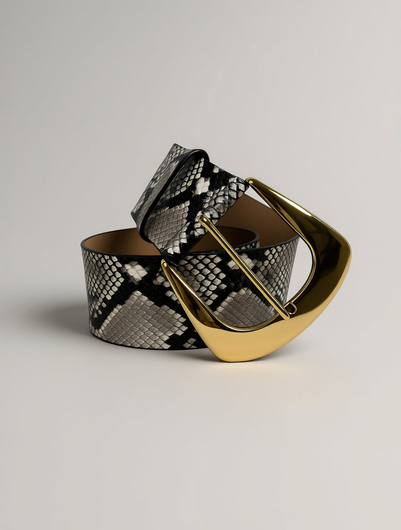 Ceinture large Matilda effet python