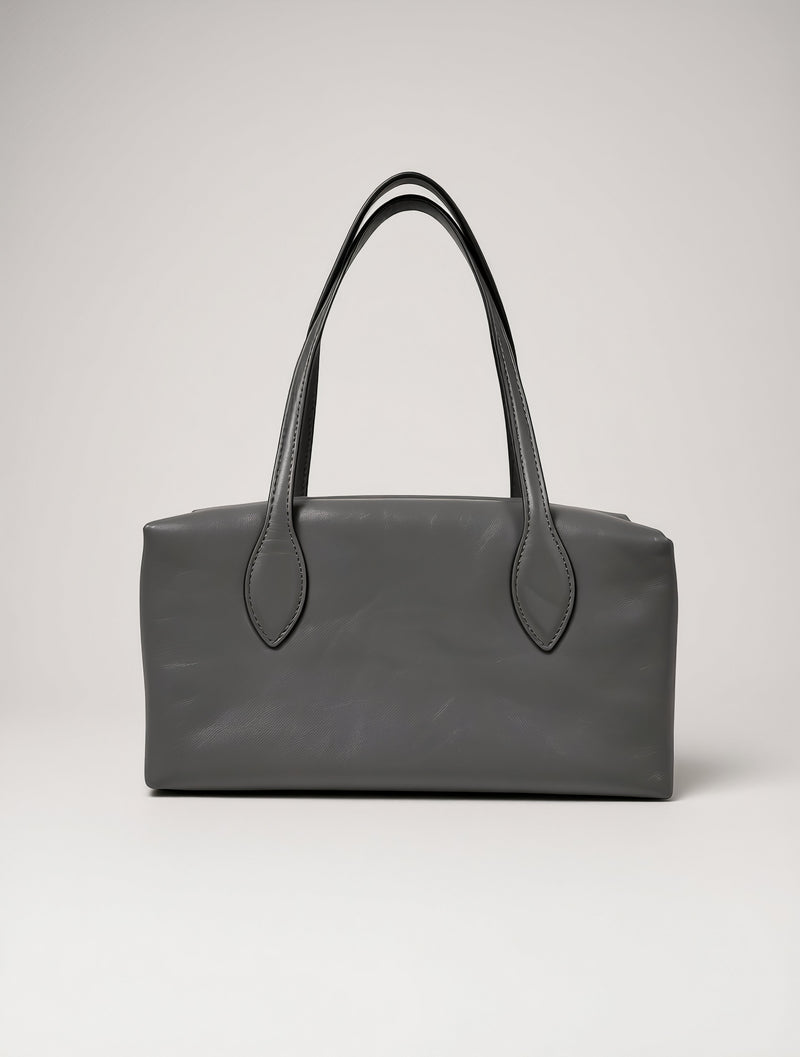 Sac porté épaule en cuir gris