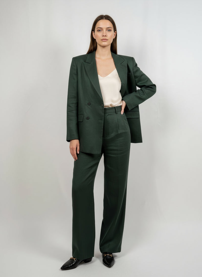 Blazer tailleur croisé vert foncé